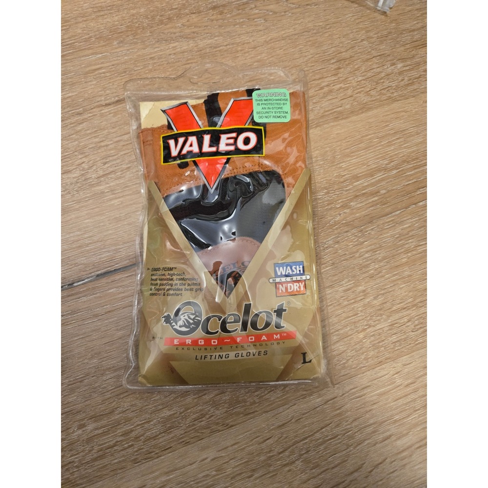 Valeo Ocelot GLOS Lifting Gloves Tan Leather Ergo-Foam Weightlifting Large L NEW